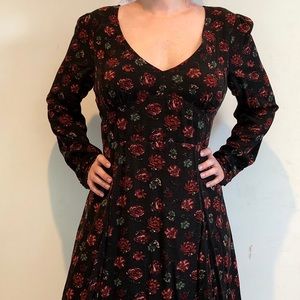 Free People floral long-sleeved mini dress